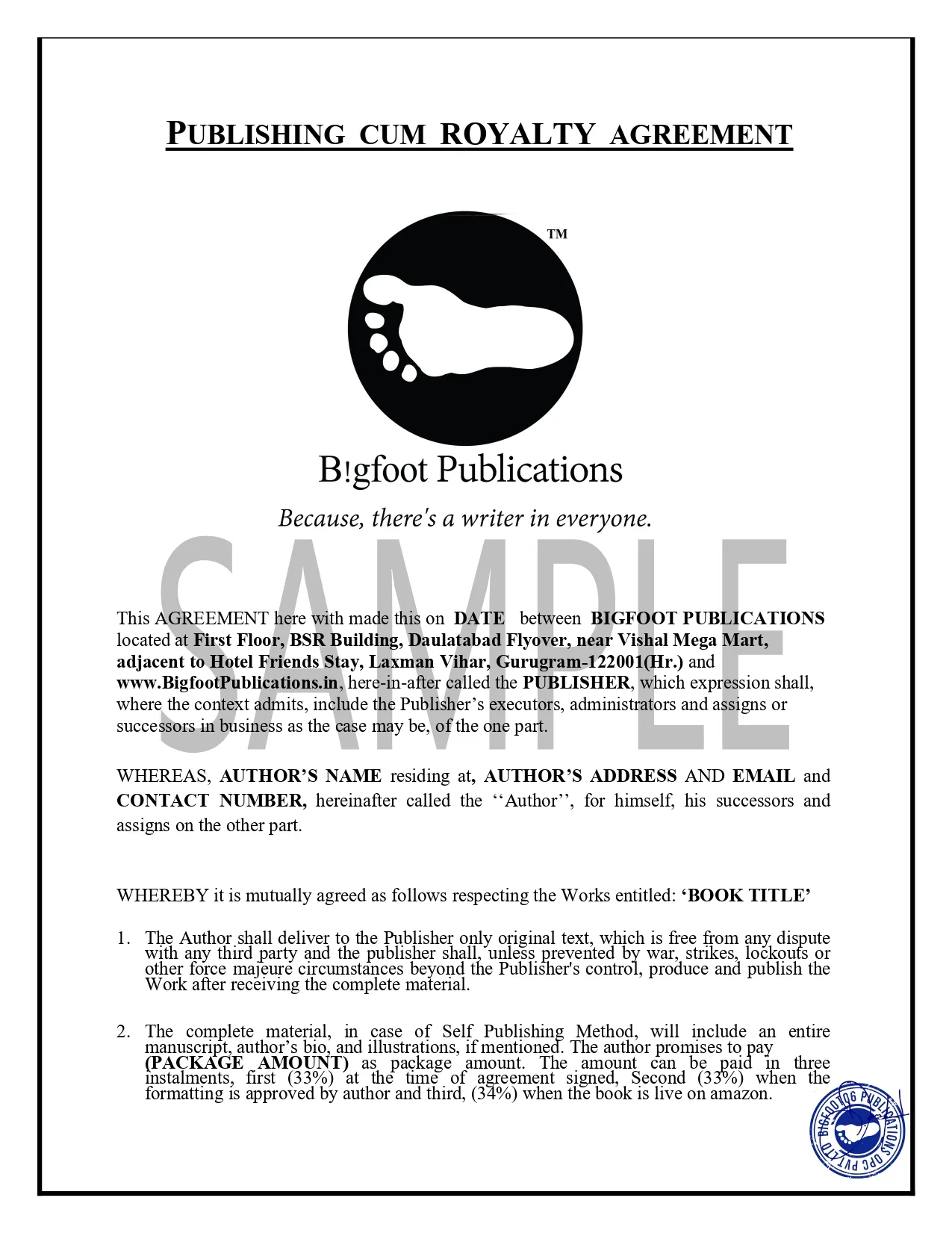 Publishing Agreement