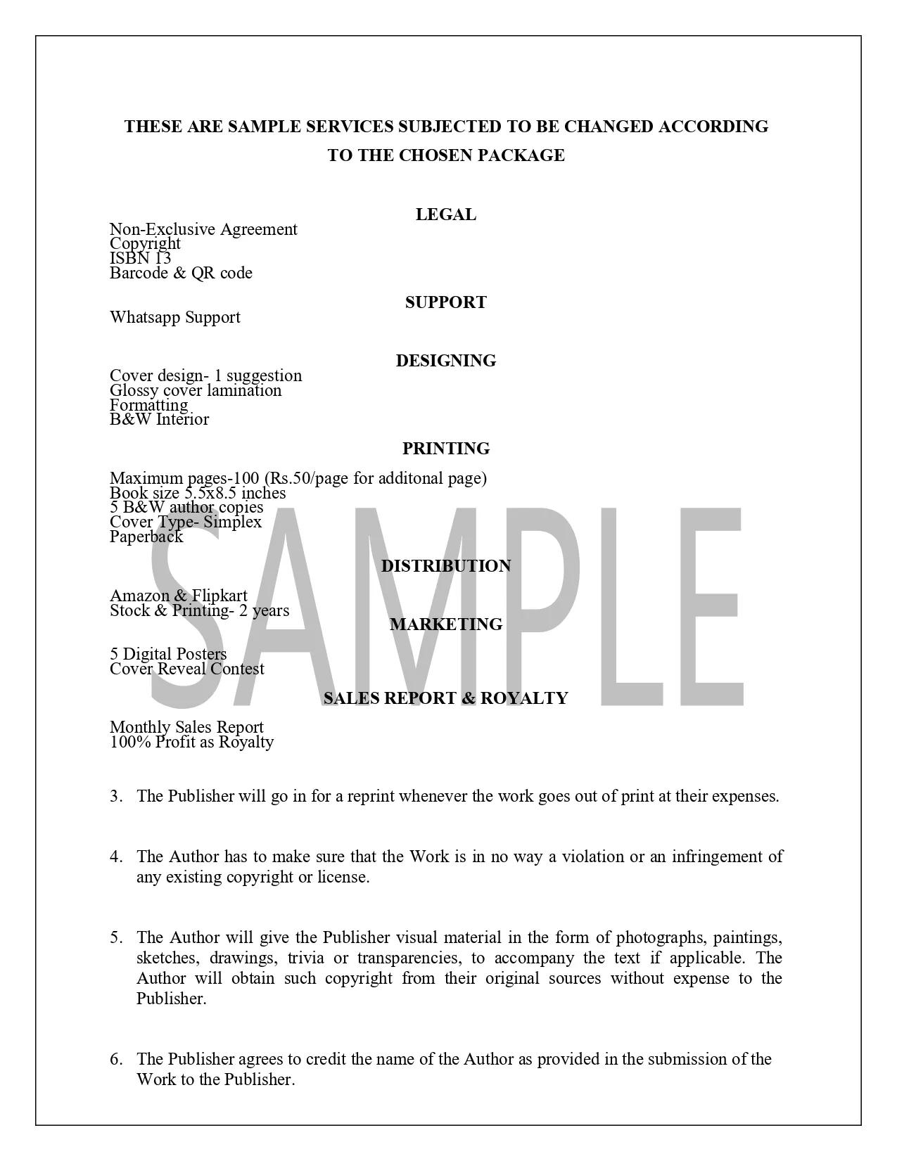 Royalty Contract