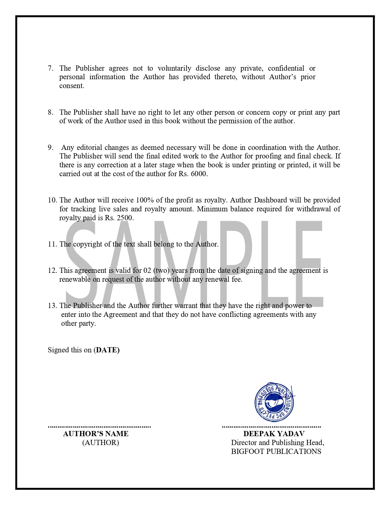 Distribution Deed