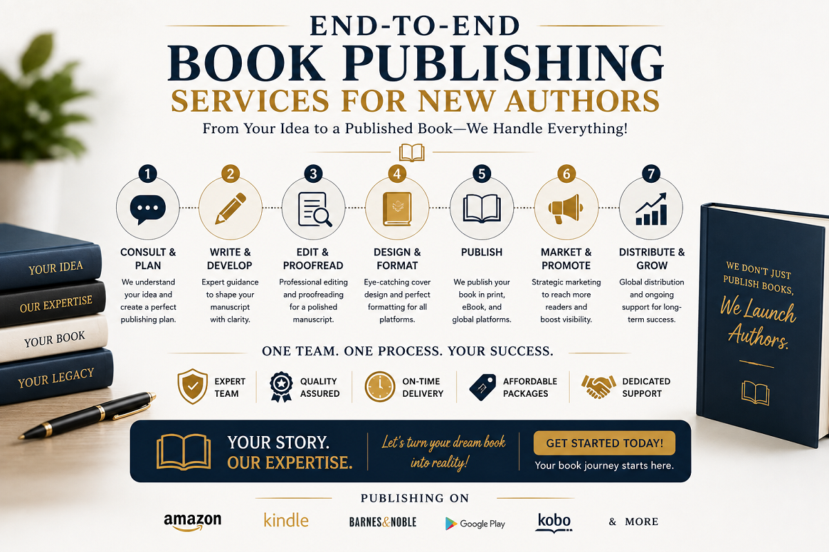 End-to-End Book Publishing Services for New Authors